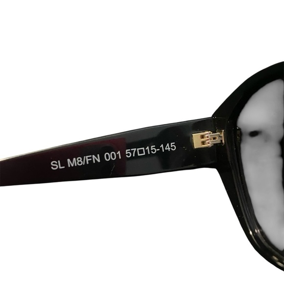 NEW SAINT LAURENT YSL SL M8/FN 001 Sunglasses in Black With YSL Logo in Gold - Picture 14 of 16